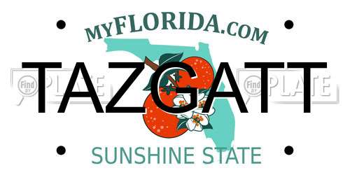 TAZGATT Florida License Plate