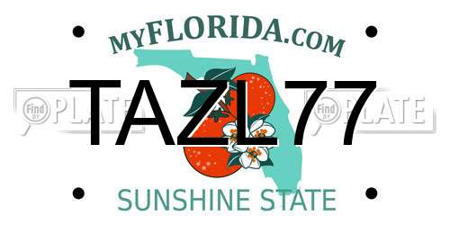 TAZL77 Florida License Plate