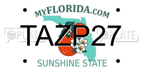 TAZP27 Florida License Plate