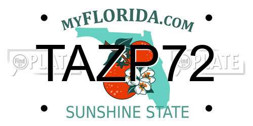 TAZP72 Florida License Plate