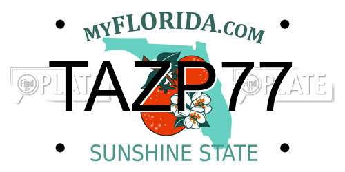 TAZP77 Florida License Plate