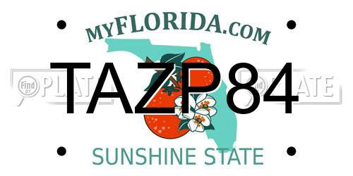 TAZP84 Florida License Plate