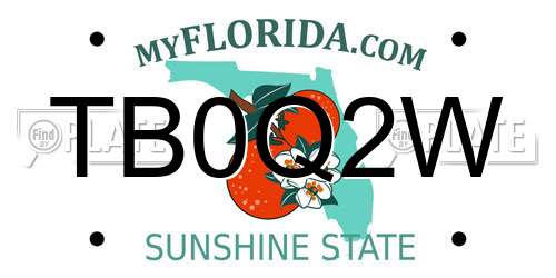 TB0Q2W Florida License Plate