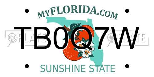 TB0Q7W Florida License Plate