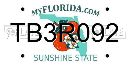 TB3R092 Florida License Plate