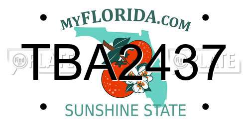 TBA2437 Florida License Plate