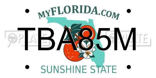 TBA85M Florida License Plate