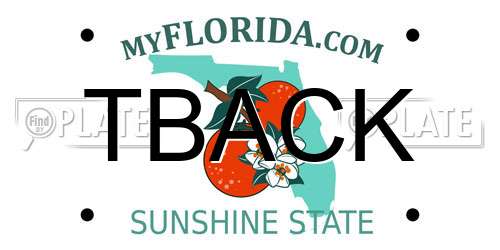 TBACK Florida License Plate