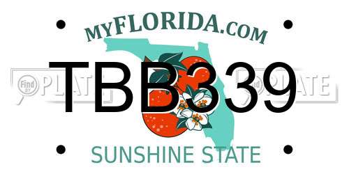 TBB339 Florida License Plate