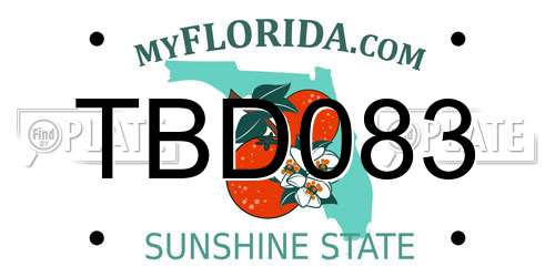 TBD083 Florida License Plate