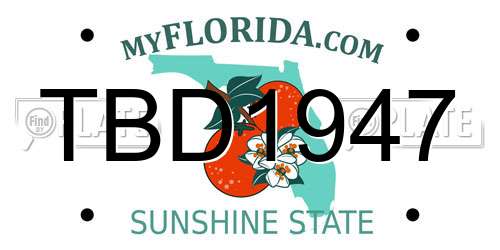 TBD1947 Florida License Plate