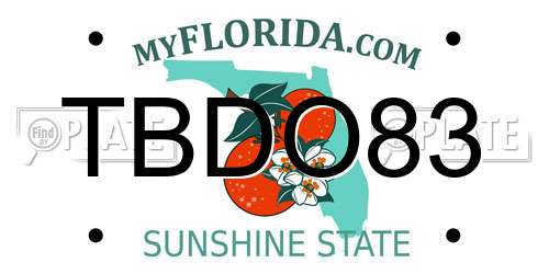 TBDO83 Florida License Plate