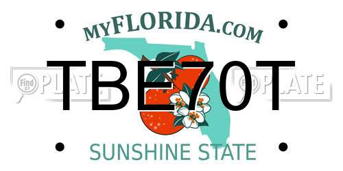 TBE70T Florida License Plate