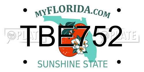 TBE752 Florida License Plate