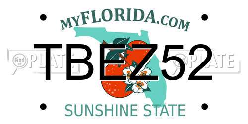 TBEZ52 Florida License Plate