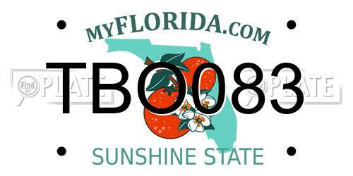 TBO083 Florida License Plate