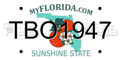 TBO1947 Florida License Plate
