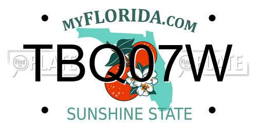 TBQ07W Florida License Plate