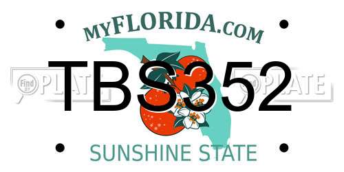 TBS352 Florida License Plate