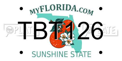 TBT126 Florida License Plate