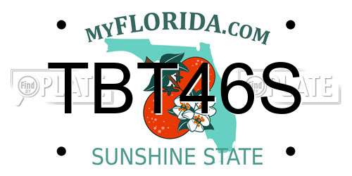 TBT46S Florida License Plate