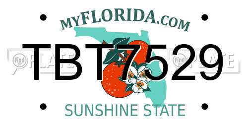 TBT7529 Florida License Plate