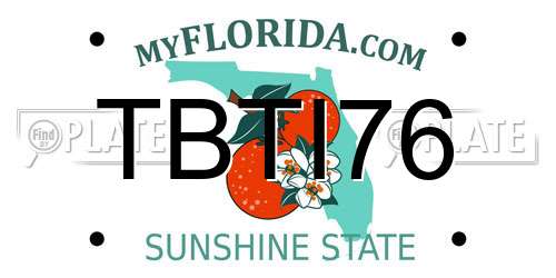 TBTI76 Florida License Plate
