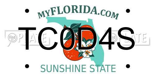 TC0D4S Florida License Plate
