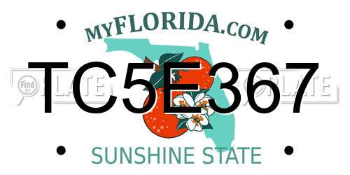 TC5E367 Florida License Plate