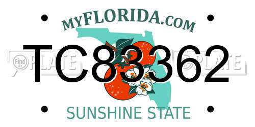 TC83362 Florida License Plate
