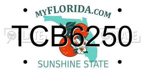 TCB6250 Florida License Plate