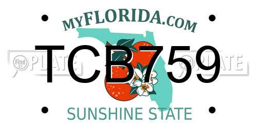 TCB759 Florida License Plate