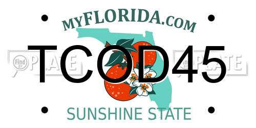 TCOD45 Florida License Plate