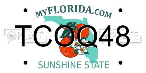TCOQ48 Florida License Plate