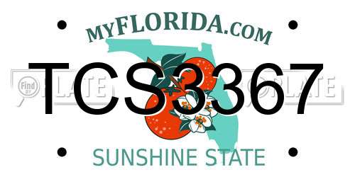 TCS3367 Florida License Plate