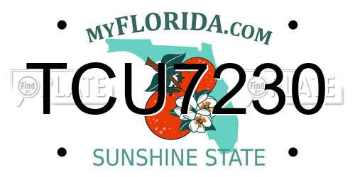 TCU7230 Florida License Plate