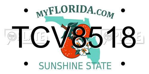 TCV8518 Florida License Plate