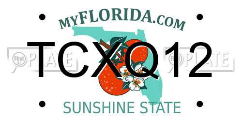 TCXQ12 Florida License Plate