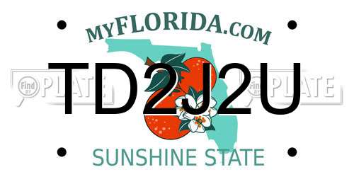 TD2J2U Florida License Plate