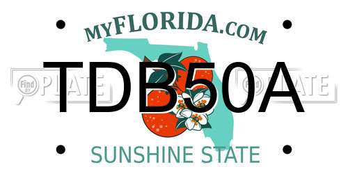 TDB50A Florida License Plate