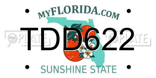 TDD622 Florida License Plate