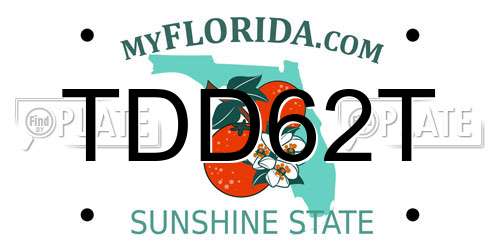 TDD62T Florida License Plate