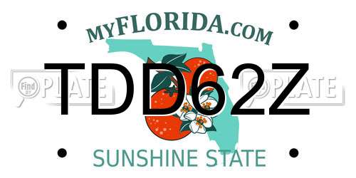 TDD62Z Florida License Plate