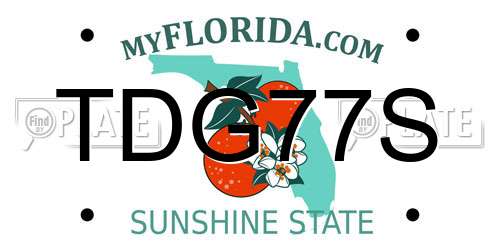 TDG77S Florida License Plate