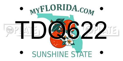 TDQ622 Florida License Plate
