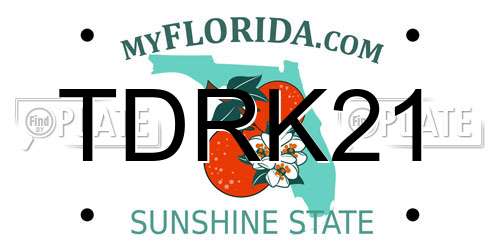 TDRK21 Florida License Plate
