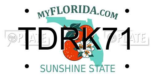 TDRK71 Florida License Plate