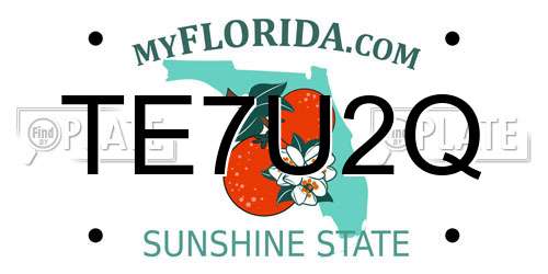 TE7U2Q Florida License Plate