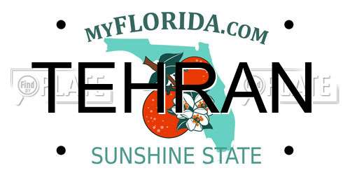 TEHRAN Florida License Plate