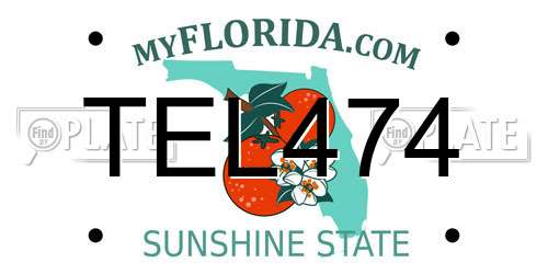 TEL474 Florida License Plate